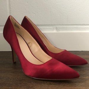 Nine West Cranberry Satin Finish Dress Pump